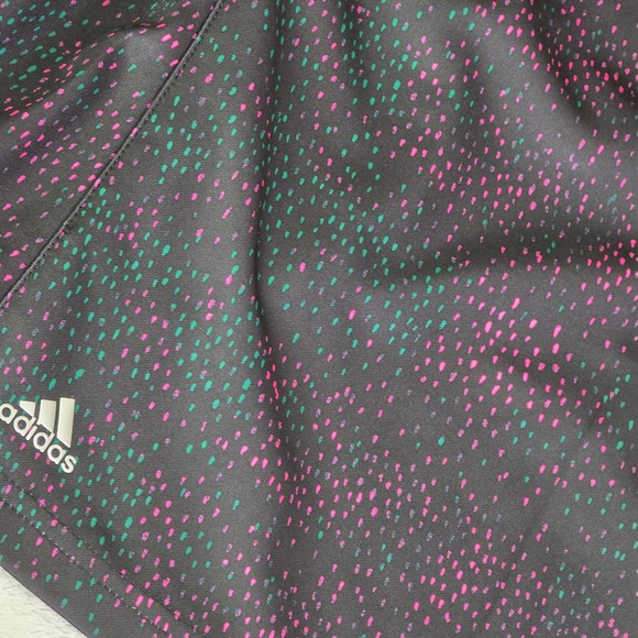 Adidas Womens Golf Sleeveless Polo Shirt Black Pink Green Dot Print Size L - Picture 2 of 10